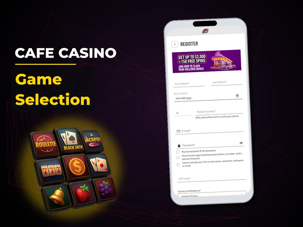 Cafe Casino - Game Selection