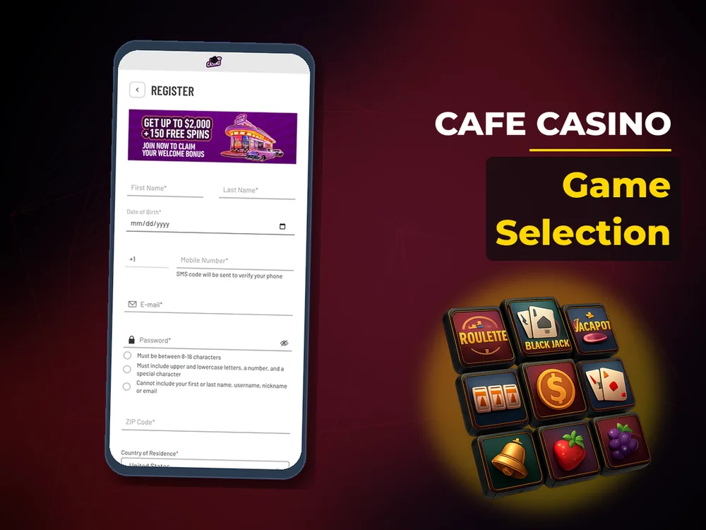 Cafe Casino - Game Selection